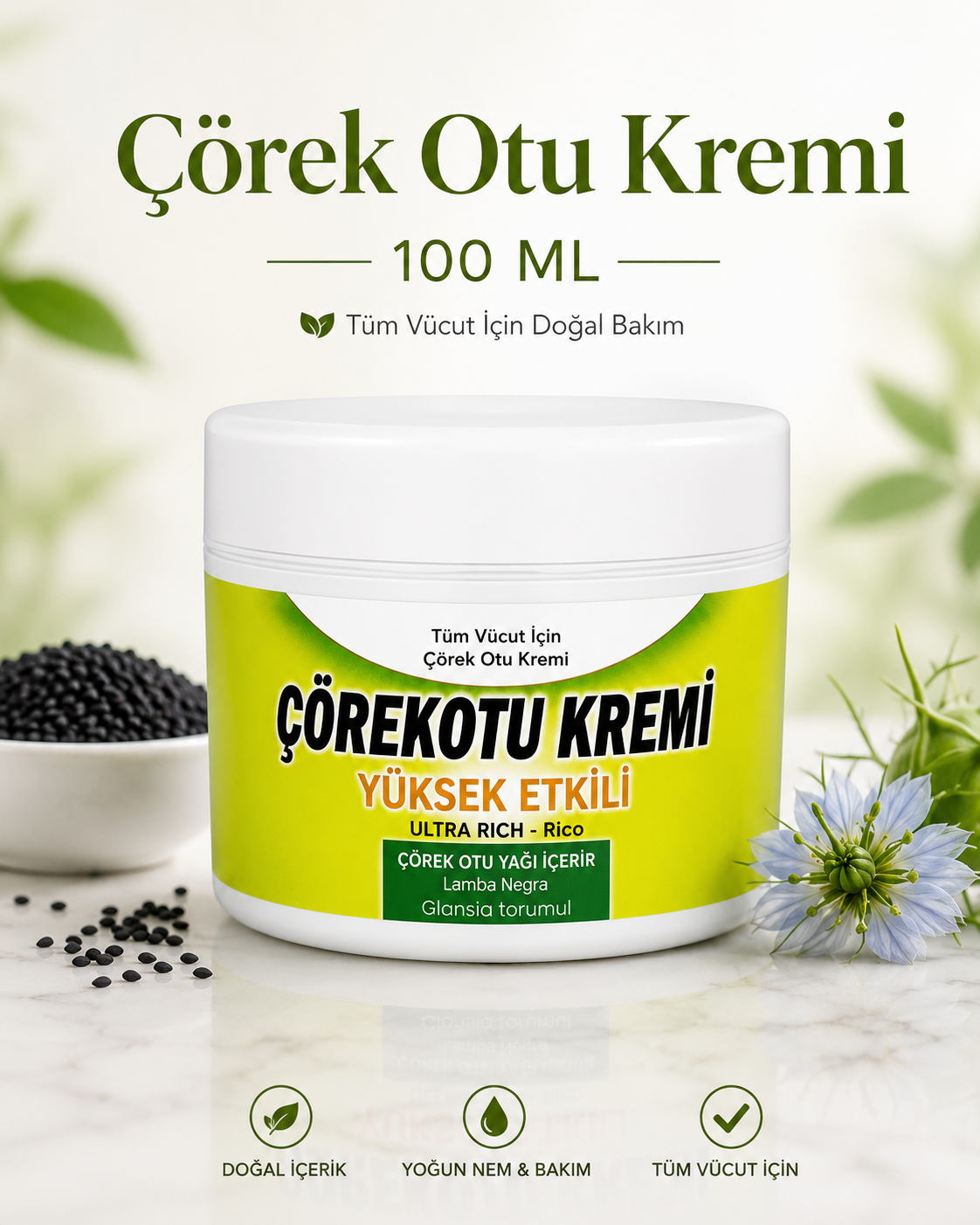 El Yapımı Doğal Çörek Otu Kremi